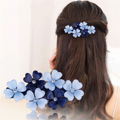 2022 nuevo elegante forma de flor horquillas de aleación de cristal Pasador para chicas de pelo Clips primavera las mujeres las tocado pelo Clip Accesorios ► Foto 1/6