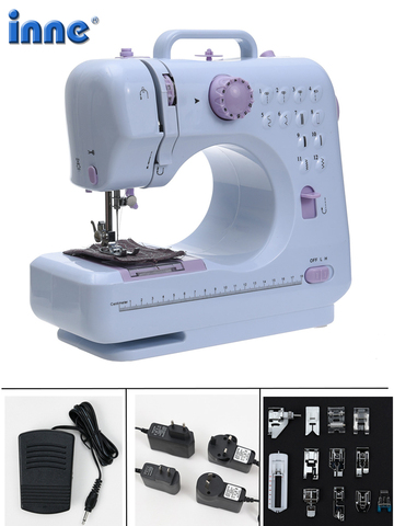 Máquina de coser INNE, Mini coser, Manual ruso, fábrica de tejido doméstico, Mini Pedal eléctrico portátil DC Power ► Foto 1/6