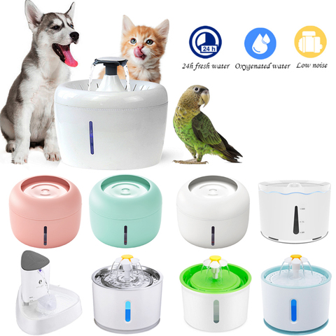 Fuente de agua para gato y perro, bebedero automático con USB, LED, supersilencioso, Alimentador automático ► Foto 1/6