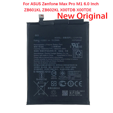 Batería C11P1706 de 5000mAh para móvil Asus Zenfone Max Pro M1, 6,0 pulgadas, ZB601KL, ZB602KL, X00TDB, X00TDE, número de seguimiento ► Foto 1/6