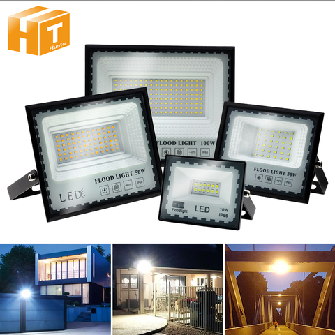 Reflector LED de 220V, 30W, 50W, 100W, 200W, alto brillo, resistente al agua, para jardín, pared cuadrada, iluminación exterior de calle ► Foto 1/6