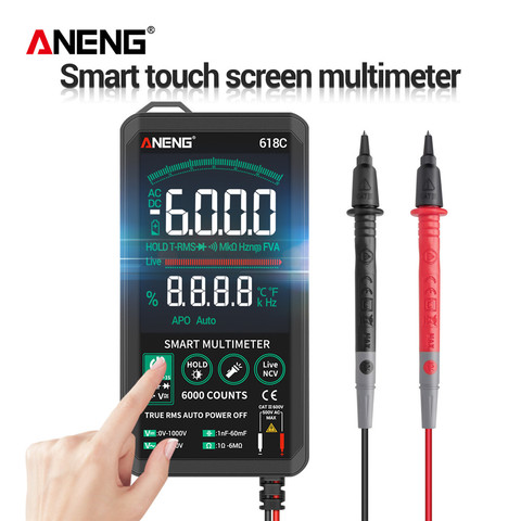 ANENG 618C multimetro analogico tester digital multimeter profesional comprobador de corriente multímetro ac/dc voltimetro amperimetro capacimetro herramientas polimetro comprobador puntas multimetro medidor esr meter ► Foto 1/6