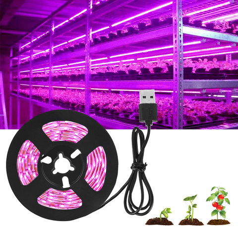 DC 5V USB LED crece la luz de espectro completo 0,5-3m planta de luz LED para crecimiento de Phyto lámpara para vegetales de las plántulas crecer caja de carpa ► Foto 1/6