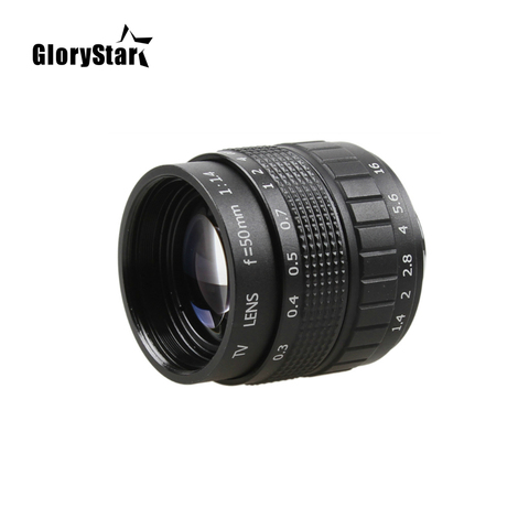 GloryStar máquina de 50mm F1.4 CCTV de la película de la TV de la lente + C + montaje de Macro anillo para Canon EOS EF EFS DSLR Cámara 5D 6D 7D II III 70D 80D C-EOS ► Foto 1/6