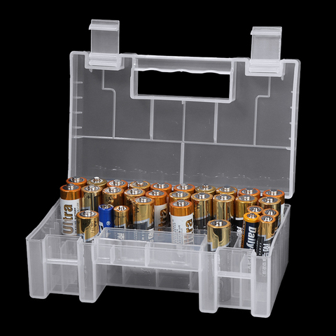 Caja de almacenamiento portátil de plástico duro, organizador de baterías AA, AAA, C, 15x95x5,5 cm, novedad, 1 unidad ► Foto 1/1