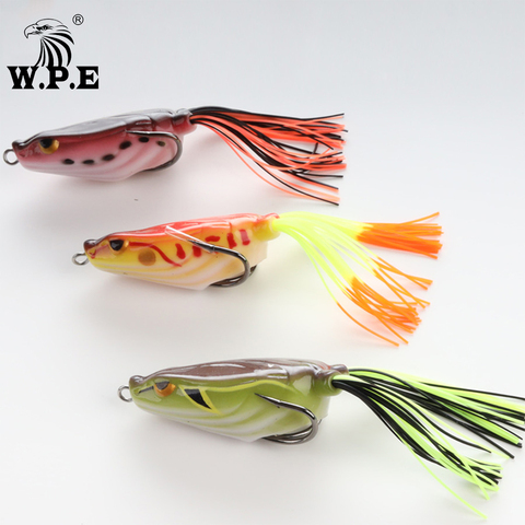 W.P.E-Cebo cabeza de serpiente de pesca de rana, 1 Uds., 15g, señuelo suave, de agua superior Wobblers, cebos para pesca de pececillos, Crankbait ► Foto 1/6