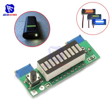 Kit DIY LM3914 tarjeta gráfica 3,7 V Litio batería capacidad indicador módulo LED de nivel 12 V batería de litio lipo ► Foto 1/6