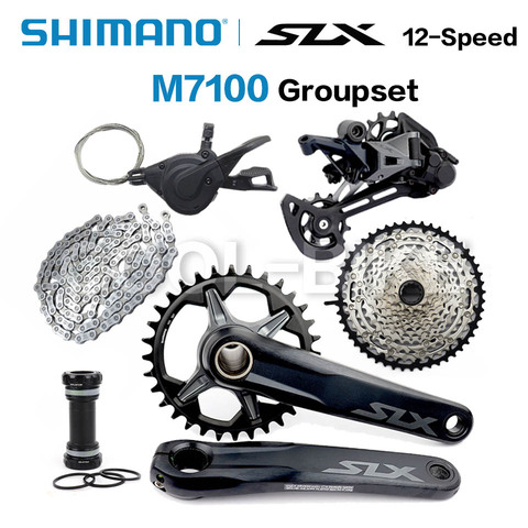 SHIMANO-platos y bielas para bicicleta de montaña, desviador trasero SLX M7100, 1x12 velocidades, 32T, 34T, 170, 175mm, 12 S, 10-51T, m7100 ► Foto 1/6