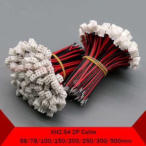 1 Uds JST XH2.54 XH de Cable de 2,54mm conector de Cable 2P 20AWG 22AWG 24AWG 26AWG longitud 100mm 150mm 200mm 300mm 500mm Extremo único Cable ► Foto 1/3