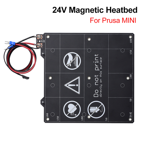 Lámina de acero Heatbed magnética para impresora 3D Prusa MINI, cama caliente de 202x186x2mm, 24V ► Foto 1/1