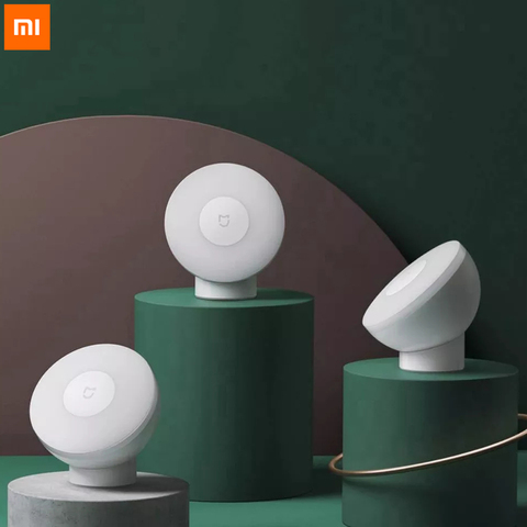 Xiaomi Mijia-Luz Led nocturna de inducción, 2 lámparas, brillo ajustable, infrarrojo, sensor inteligente de cuerpo humano con base magnética ► Foto 1/6