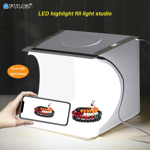 CAJA PLEGABLE portátil para foto y vídeo, doble LED plegable para estudio fotográfico, 20x20 ► Foto 1/6