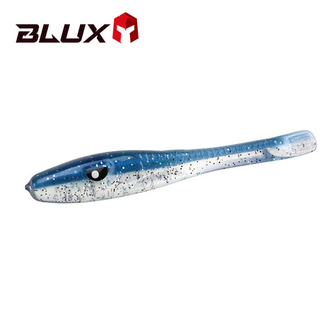 BLUX Crazy Eel 80mm 8 unids/bolsa señuelo de pesca suave lubina cebo Artificial gusano de silicona Shad Needfish aparejos de pesca de agua salada lubina ► Foto 1/6