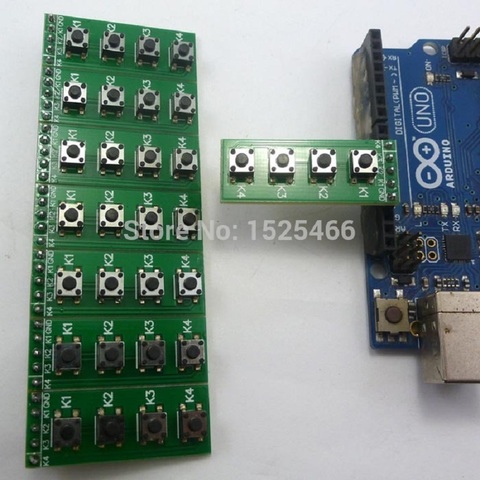 Módulo de teclado para Arduino DUE, interruptor de botón pulsador, 4 teclas, Leonardo ZERO, Micro banana pi Zigbee, 8 Uds. ► Foto 1/4