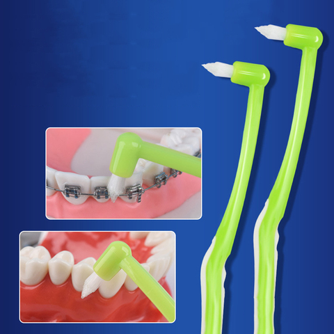 Limpiadores cepillo Interdental cepillo de cerdas suaves ortodoncias aparatos de limpieza cepillo de dientes Cusp diente-hilo dental Cuidado Oral Limpieza de dientes ► Foto 1/6