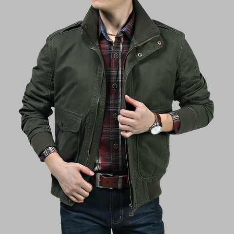 Cazadora Bomber militar de algodón para hombre, chaqueta Masculina de estilo militar, abrigo grueso y cálido, talla M-4XL ► Foto 1/6