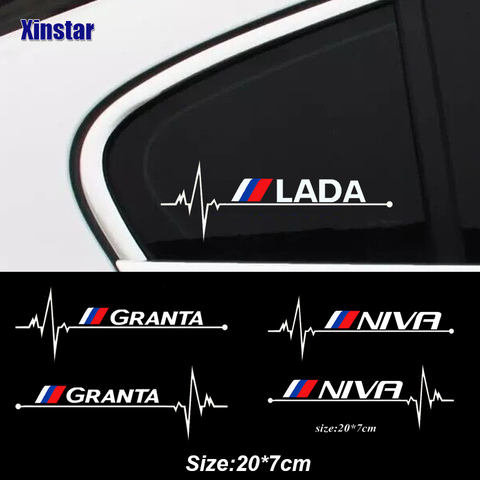 2 uds coche pegatina de ventana para Lada Vesta rayos X Largus Granta NIVA ► Foto 1/6