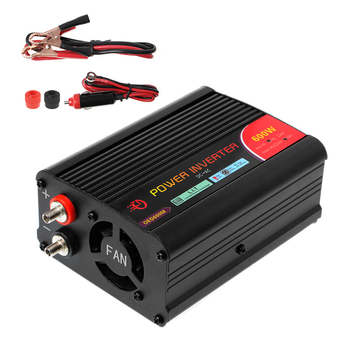 Nuevo 300 W/400 W/500 W/600 W convertidor inversor de corriente cc 12V a 220V CA coches inversor con adaptador de coche soporte de envío directo ► Foto 1/6