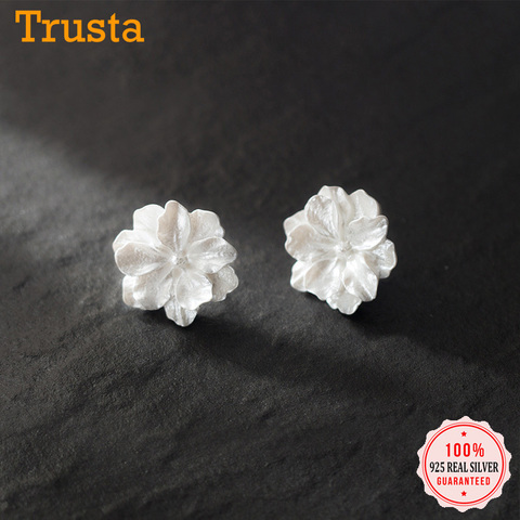 Trustdavis genuino Plata de Ley 925 de moda blanco suave flor verano pendiente para las mujeres boda S925 regalo de la joyería de DA1104 ► Foto 1/6