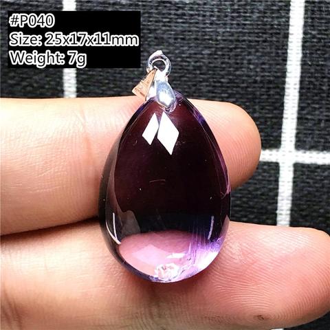 Colgante de amatista púrpura Natural para mujer y hombre, joyería para mujer, cristal transparente, cuentas de piedra curativa, piedra preciosa en forma de gota de agua AAAAA ► Foto 1/6