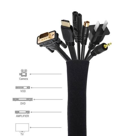 Cubierta de gestión de cables para ordenador, cubierta de almacenamiento de clasificación de cables con cremallera, cubierta de protección de cables, antiestático, inodoro, venta al por mayor ► Foto 1/6