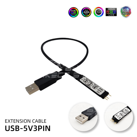 Adaptador de fuente de alimentación de A-RGB, 5V a USB, convertidor de 5 pines, línea de expansión, placa base a Cable de transferencia IO, controlador Manual ► Foto 1/4