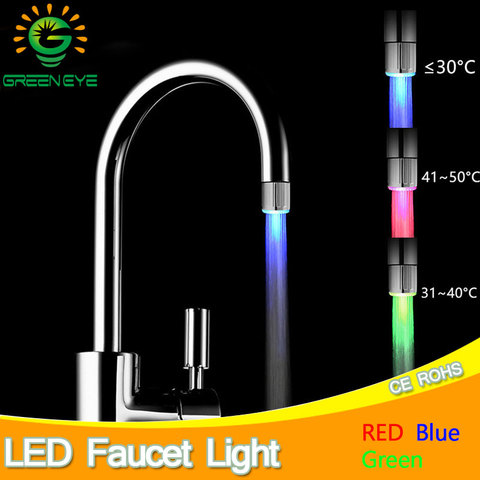 Grifo con luz LED y Sensor de temperatura, cabezal de ducha de agua con brillo RGB, accesorio para baño y cocina ► Foto 1/6