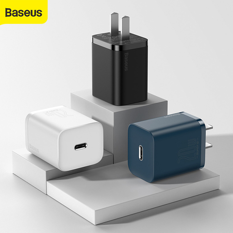Baseus-cargador rápido tipo C para iPhone, cargador de pared de viaje para tableta y Huawei con Cable de datos, PD, 20W ► Foto 1/6