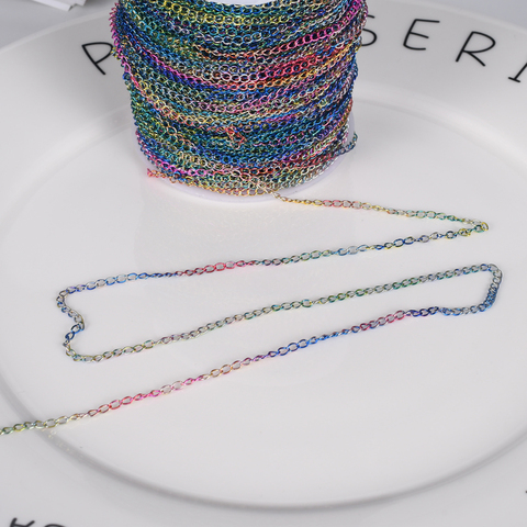 Collar de arcoíris de 2 metros y 2,5mm, pulsera de extensión artesanal, cadena de extensión Multicolor, cadenas traseras para suministros de joyería ► Foto 1/6