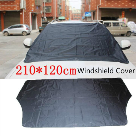 Cubierta magnética para parabrisas de coche, parasol para nieve, Protector de parabrisas para el hielo, cubierta negra plateada, 210x120cm ► Foto 1/3