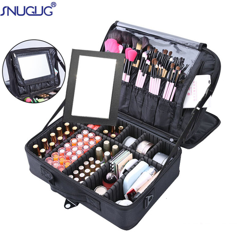 Estuche de maquillaje profesional de alta calidad para mujer, caja de belleza para uñas, estuche de viaje, bolsa de almacenamiento de gran capacidad, maletas para maquillaje ► Foto 1/6