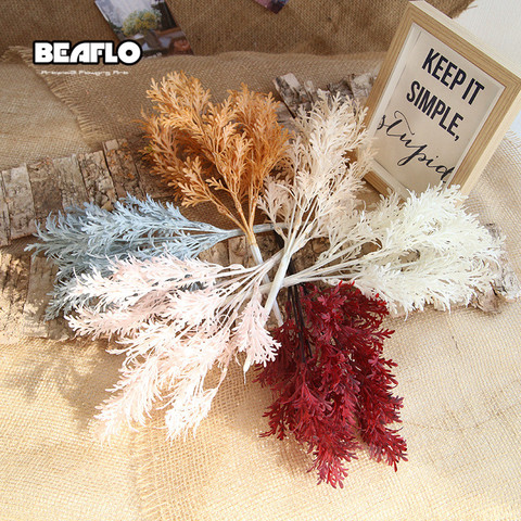 1 ramo Artificial planta de seda Pino hierba falsa de niebla para hecho a mano bricolaje Jardín de la casa Decoración de mesa de boda ► Foto 1/6