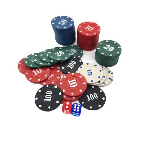 Fichas de plástico redondas de 100 uds, juego de cartas de póker de Casino, accesorios para contar Baccarat, Chip de entretenimiento de dado 5/10/20/50/100 ► Foto 1/6