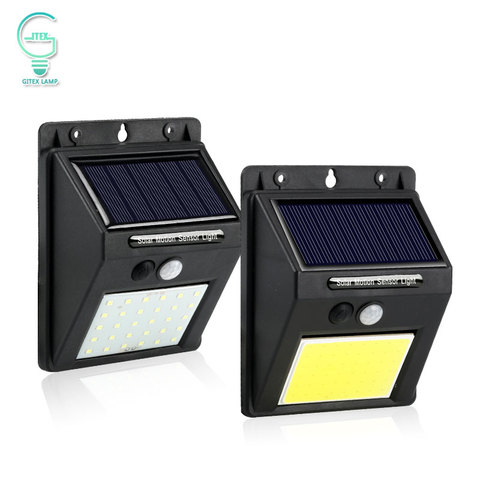 Luz solar recargable para exteriores, resistente al agua, 20, 38, 48, 60 y 96 LED, sensor de movimiento PIR, lampara solar de seguridad de pared para emergencias ► Foto 1/6