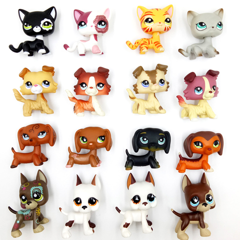 LPS CAT-tienda de mascotas de juguete, perro collie, perro salchicha, cocker spaniel, Gran Danés, Gato de pelo corto, soporte original, regalo de Navidad ► Foto 1/6