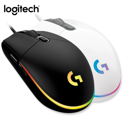 Logitech-ratón óptico G102 LIGHTSYNC de 2ª generación para juegos, con cable RGB retroiluminado, para ordenador portátil, windows 10/8/7, 2Gen ► Foto 1/6
