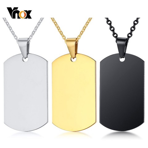 Vnox US perro militar COLLAR COLGANTE de acero inoxidable collares de identificación para accesorios masculinos ► Foto 1/6