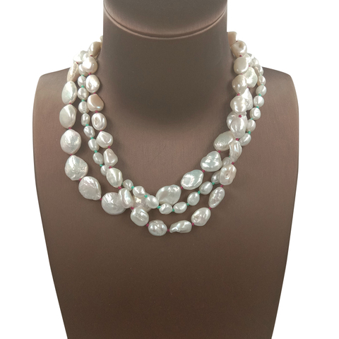 Collar 100% perla de agua fresca natural, gargantilla de perlas barrocas con cierre bonito, 7-14mm, rosca de color OEM de 30-54 CM ► Foto 1/6