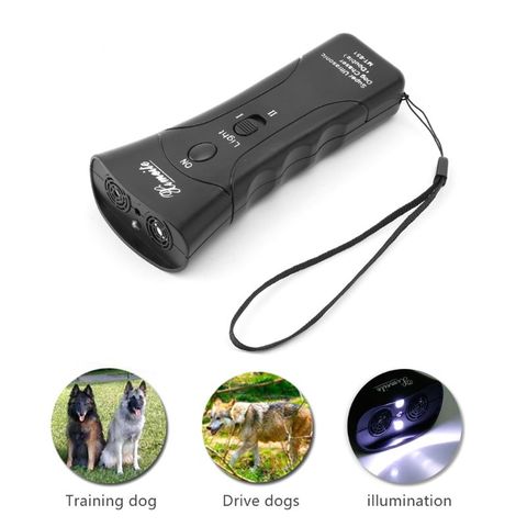 Silbato repelente para perros, dispositivo de entrenamiento antiladridos,  LED ultrasónico, 3 en 1 - AliExpress