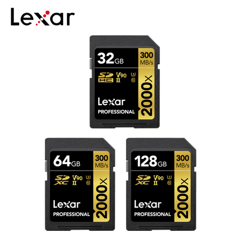 Lexar-tarjeta de memoria SD profesional de alta velocidad, 128GB, 64GB, 2000x, SDHC, SDXC, 32G, UHS-II, U3, para cámara de vídeo 4K Full HD ► Foto 1/6