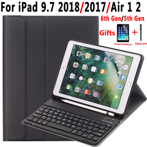 Funda para teclado y portalápices, para Apple iPad 9,7 2022 6 6ª Generación 5 5th 2017 Air 1 2 Pro 9,7 A1893 A1954 A1822 A1823 A1566 ► Foto 1/6