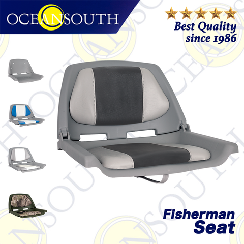 Oceansouth-asiento de barco de pescador, asiento de polímero de grado marino, espalda baja, moldeado, plegable, accesorios para barcos de pesca ► Foto 1/6