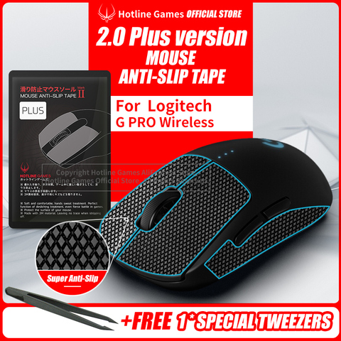 Hotline Games 2,0 Plus Mouse Cinta de agarre antideslizante para Logitech G pro Wireless, mejora de agarre, absorbe la humedad, precortada, fácil de aplicar ► Foto 1/1