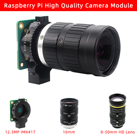 Módulo de cámara Raspberry Pi 4 de alta calidad, teleobjetivo con Zoom HD de grado Industrial, lente de 8-50mm/16mm para Raspberry Pi 4/3B + ► Foto 1/6