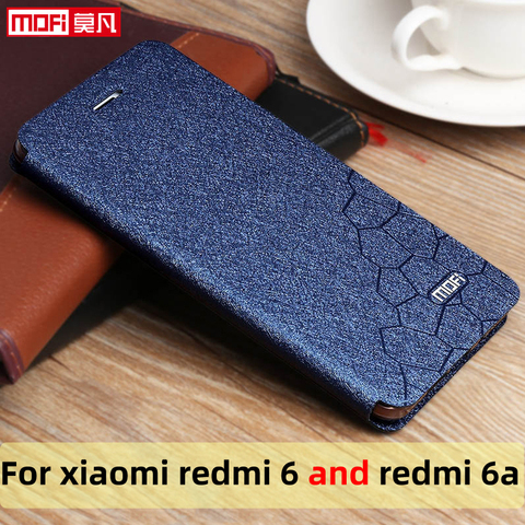 Funda abatible de cuero para xiaomi redmi 6, Funda de cuero delgado para proteger el teléfono móvil, con soporte de lujo y purpurina, 6a ► Foto 1/6