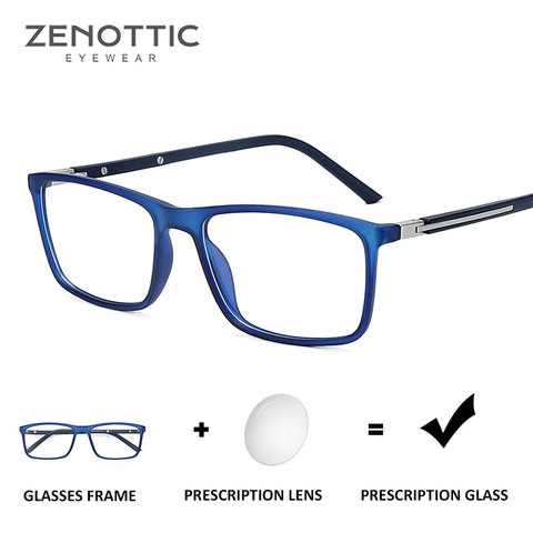 ZENOTTIC-gafas graduadas TR90 para hombre, lentes fotocromáticas cuadradas para miopía, con montura Anti luz azul, para videojuegos ► Foto 1/6