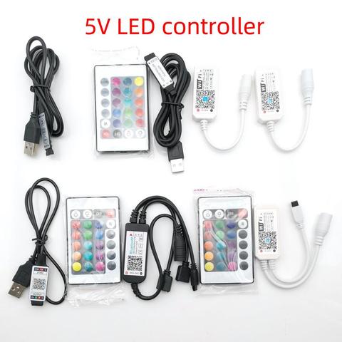 Controlador inalámbrico por infrarrojos para el hogar, controlador de tira led Magic Home de 5-12-24V rgb IR RF para 3528/2835/5050 RGBW 24/44 teclas Wifi app ► Foto 1/6