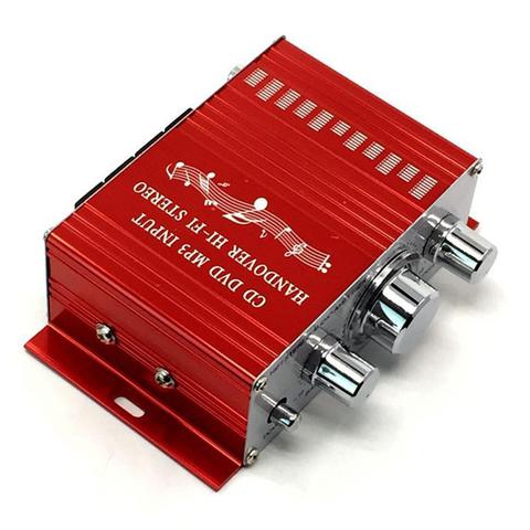 Mini amplificador de Audio estéreo Hi-Fi de 12V y 2 canales, Mini amplificador para Radio, MP3, automotriz, Rojo ► Foto 1/6