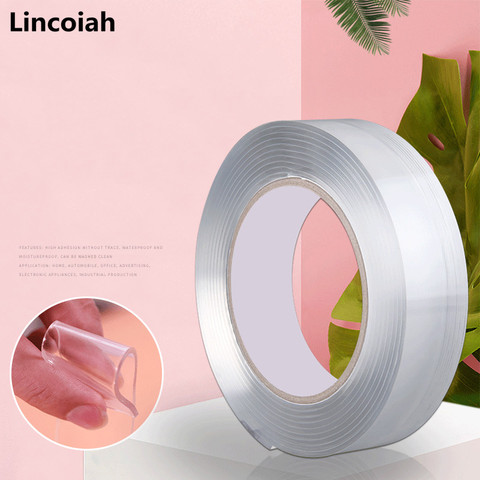 500*30*1mm cinta adhesiva transparente de doble cara Nano fuerte cinta adhesiva extraíble lavable de dos lados Nano cinta mágica gekkotape ► Foto 1/5