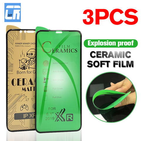 1-3 piezas Anti huellas dactilares de cerámica suave película para iPhone 11 12 Pro XS Max X XR HD película mate para el iphone 6 7 8 Plus Protector de pantalla ► Foto 1/6